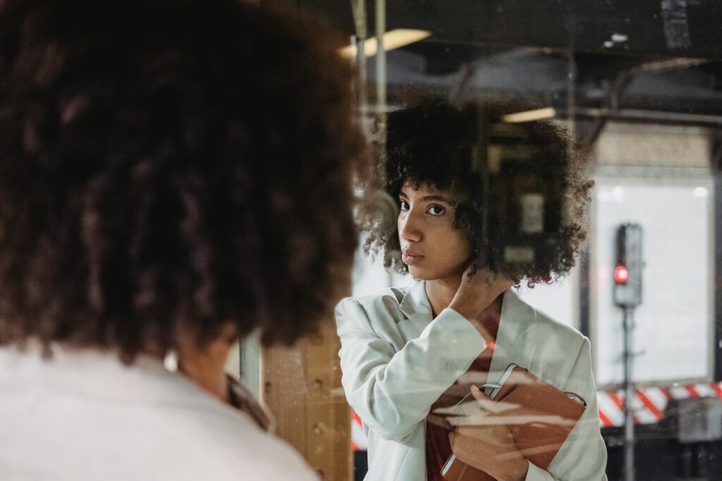 person reflecting on life path