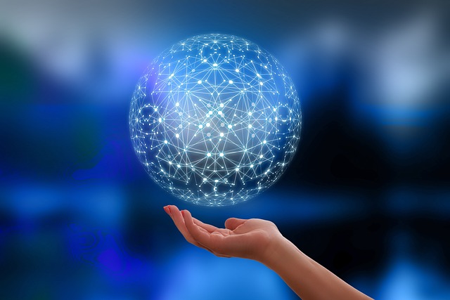 Abstract digital network connecting financial symbols and educational icons, representing QLCredit integration