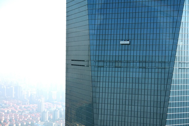 clean office building with bright windows on a sunny day