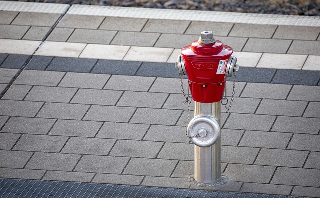 Close-up of a fire hydrant nozzle and operating nut