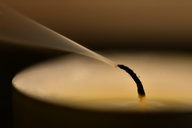 Close-up of soot residue on a household surface after a fire