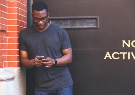 person looking confused at phone