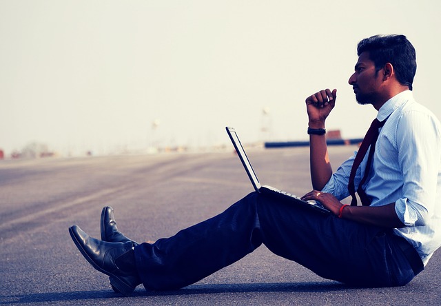 Person working remotely at a home desk