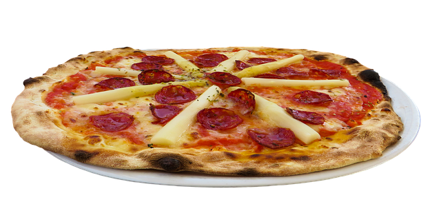A pizza with generous toppings and a golden crust