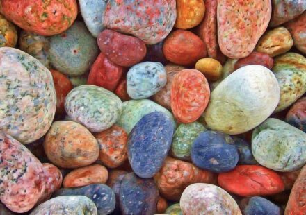 smooth river rocks garden