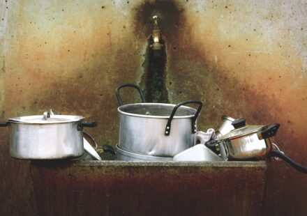 sparkling stainless steel sink