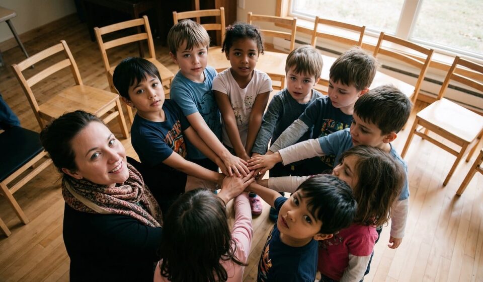 children in classroom