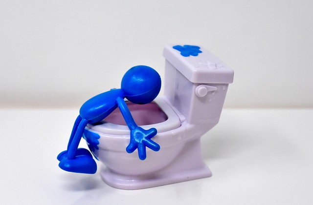 Diagram showing a toilet wax ring's position between the toilet base and flange (wax gasket toilet)