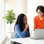 diverse people learning technology