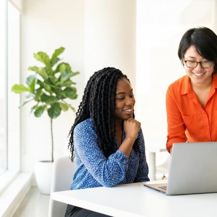 diverse people learning technology