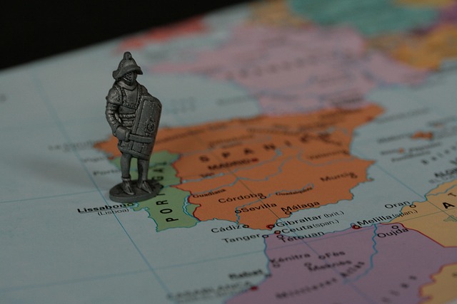 Map highlighting Portugal's position on the Iberian Peninsula, showing its borders with Spain and its extensive Atlantic coastline. (where is portugal)