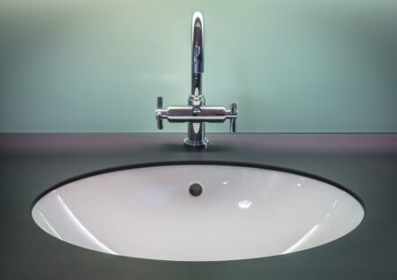 modern bathroom with bath fitter installed