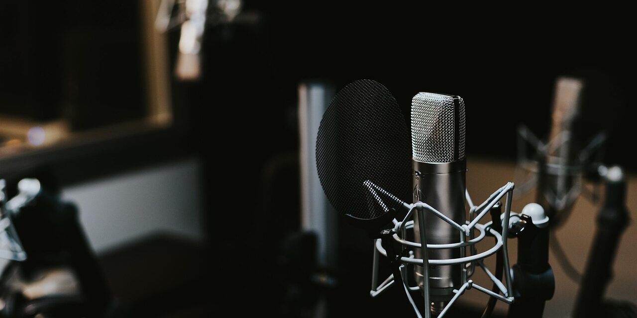 person listening to technology podcast