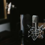 person listening to technology podcast