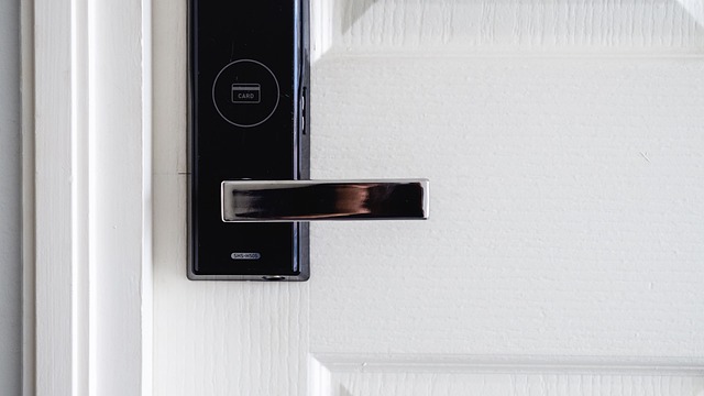 Smart home security system dashboard showing cameras and door lock status
