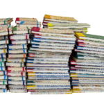 stack of diverse communication books