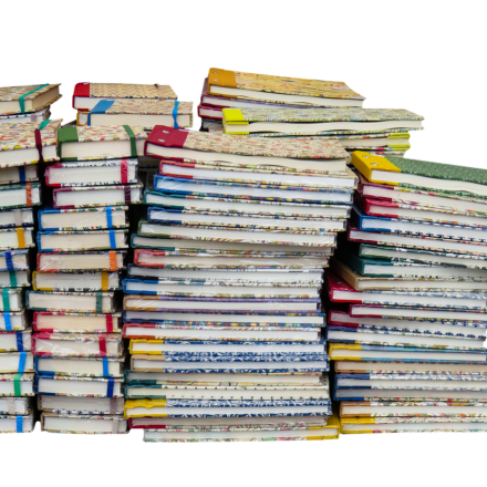 stack of diverse communication books