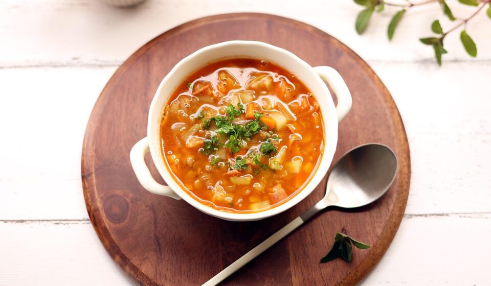 steaming bowl of soup
