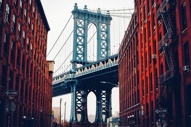 Image of a suspension bridge with tensioned cables