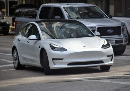 Tesla car dashboard software update