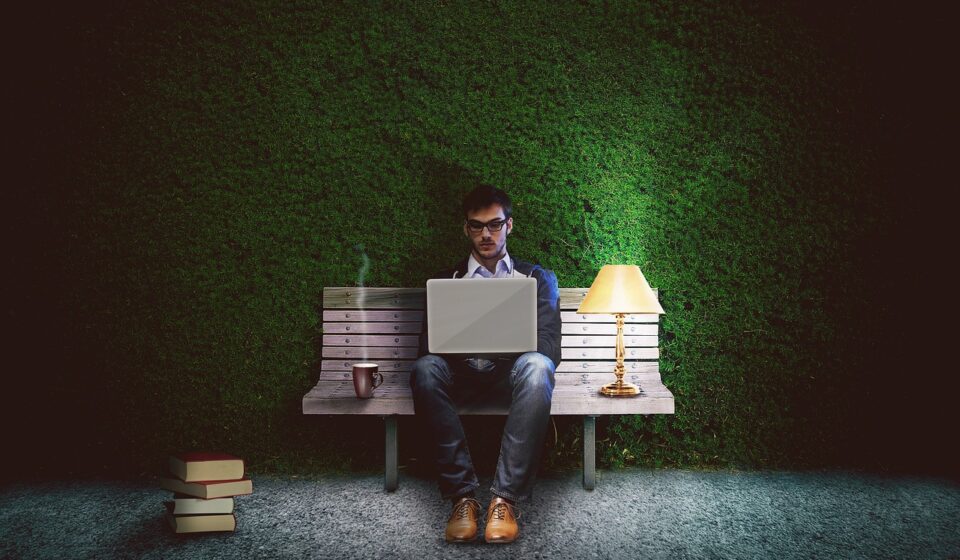 writer at computer